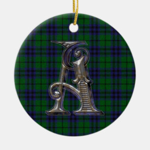 Ornement de monogramme d'Austin Plaid