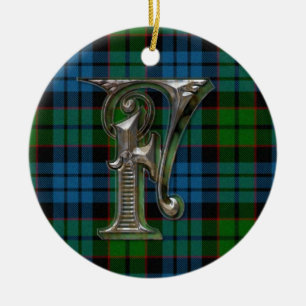 Ornement de monogramme de plaid de Fletcher