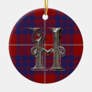 Ornement de monogramme de plaid de Hamilton