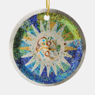 Ornement de mosaïques de Guell de parc