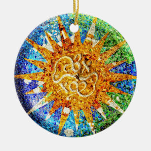 Ornement de mosaïques de Guell de parc