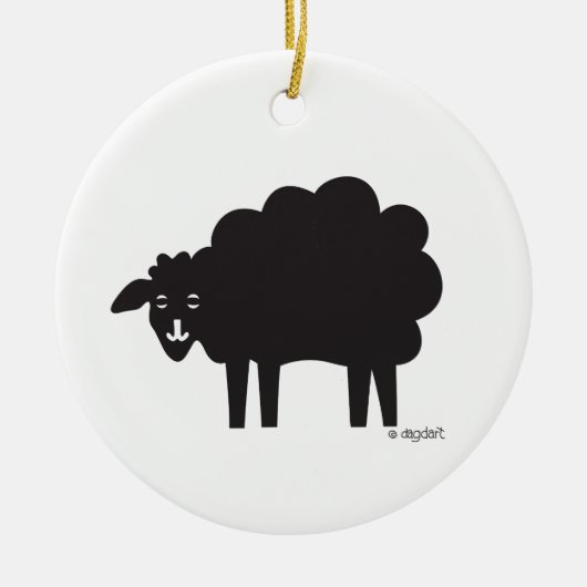 Ornement de mouton noir et blanc (Devant)