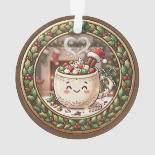 Ornement de mug de chocolat chaud de Noël mignon