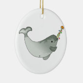 Ornement de Narwhal de Noël (rond) (Droite)