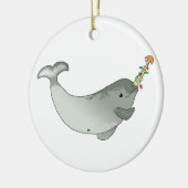 Ornement de Narwhal de Noël (rond) (Gauche)