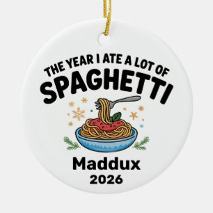 Ornement de Noël 2026 pour amateur de spaghetti, c