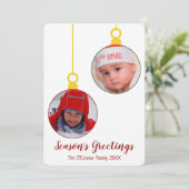 Ornement de Noël, 2 photo coupée carte de vacances (Debout devant)