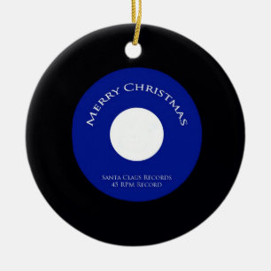 Ornement de Noël 45 RPM de Santa Records