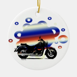 Ornement de Noël à deux côtés de la moto