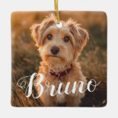 Ornement de Noël à écriture simple pour chien (Devant)