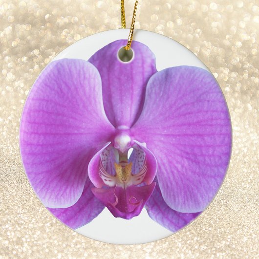 Ornement de Noël à la floraison d'orchidées violet