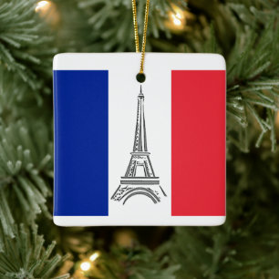 Ornement de Noël à thème français Tour Eiffel Pari