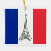 Ornement de Noël à thème français Tour Eiffel Pari (Devant)
