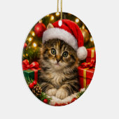 Ornement de Noël Adorable Chat Fluffy (Droite)