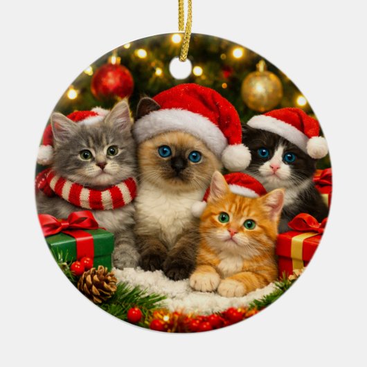 Ornement de Noël Adorable Chaton (Devant)