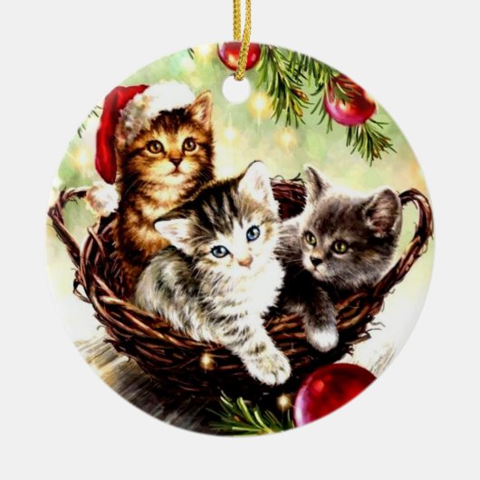 Ornement de Noël - Amoureux des chats (Devant)