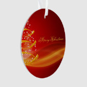 Ornement de Noël Arbre Doré Rouge (devant)