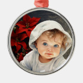 Ornement de Noël Arrière - plan floral personnalis (Devant)