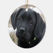 Ornement de Noël au Labrador noir (Gauche)