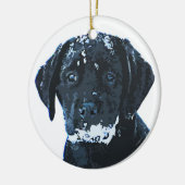 Ornement de Noël au Labrador noir (Gauche)