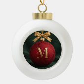 Ornement de Noël avec monogramme doré initial (Devant)