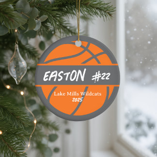 Ornement de Noël avec nom de joueur de basketball