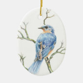 Ornement de Noël avec un Robin sur une branche (Devant)