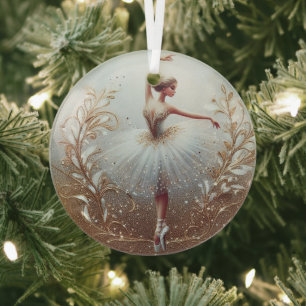 Ornement de Noël Ballerina parties scintillant d'o