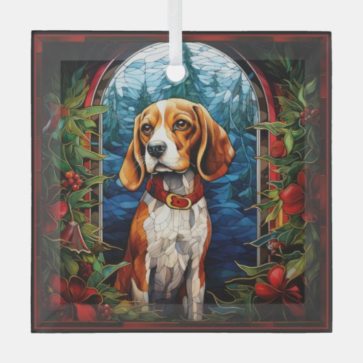 Ornement de Noël Beagle (Recto)