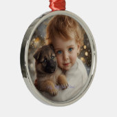 Ornement de Noël Bébé et Chiot Magie (Droite)