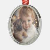 Ornement de Noël Bébé et Chiot Magie (Gauche)