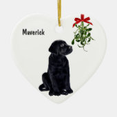 Ornement de Noël Black Lab Mistletoe (Devant)