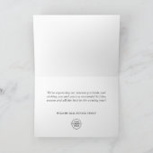 Ornement de Noël Bleu Doré Carte de Vœux d'Entrepr (Intérieur)