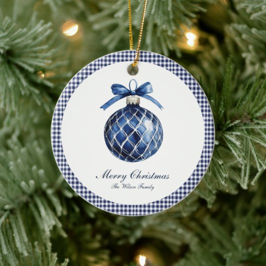 Ornement de Noël bleu traditionnel (Arbre)