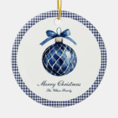 Ornement de Noël bleu traditionnel (Devant)