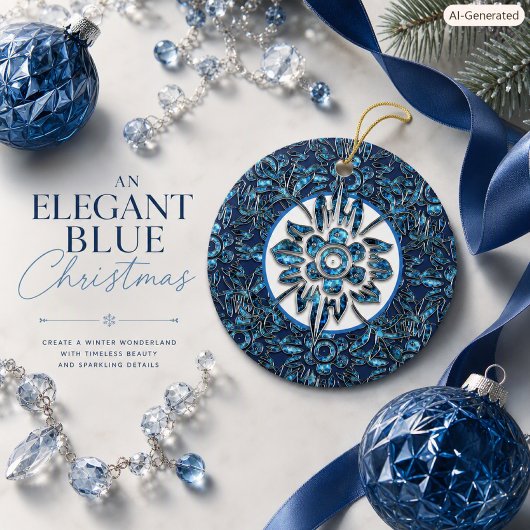 Ornement de Noël bleu vintage