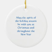 Ornement de Noël bleu vintage (Dos)