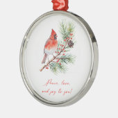 Ornement de Noël Cardinal Oiseau Rouge (Gauche)