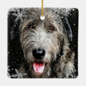 Ornement de Noël carré Irish Wolfhound (Dos)