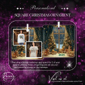 Ornement de Noël Carré personnalisé