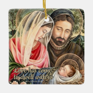 Ornement de Noël catholique de Sainte Famille