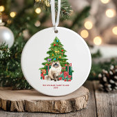 Ornement de Noël Chat Ragdoll Festif