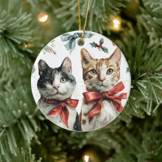 Ornement de Noël Chats Mignons (Arbre)