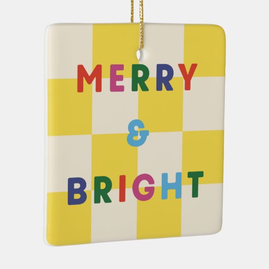 Ornement de Noël Checkerboard Merry & Bright (Droite)