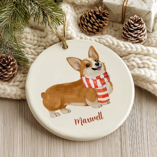Ornement de Noël Chien Corgi
