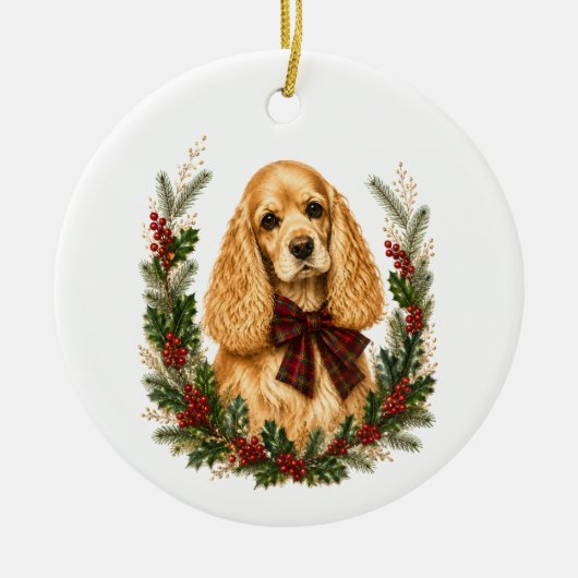 Ornement de Noël Chien de race Cocker Spaniel Buff (Devant)