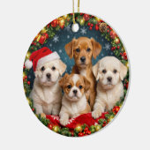 Ornement de Noël Chiot Adorable (Gauche)