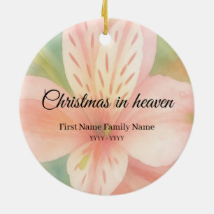 Ornement de Noël commémoratif au ciel lis pastel