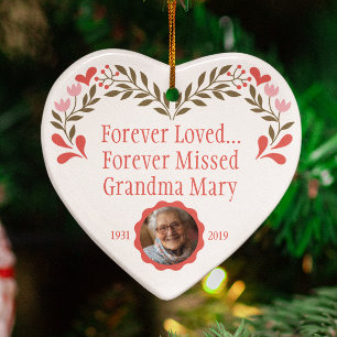 Ornement de Noël commémoratif personnalisé avec ph
