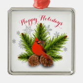 Ornement de Noël Cônes de Pin et Cardinal (Devant)